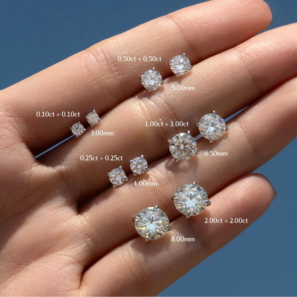 5 Sizes D Color Moissanite Earrings