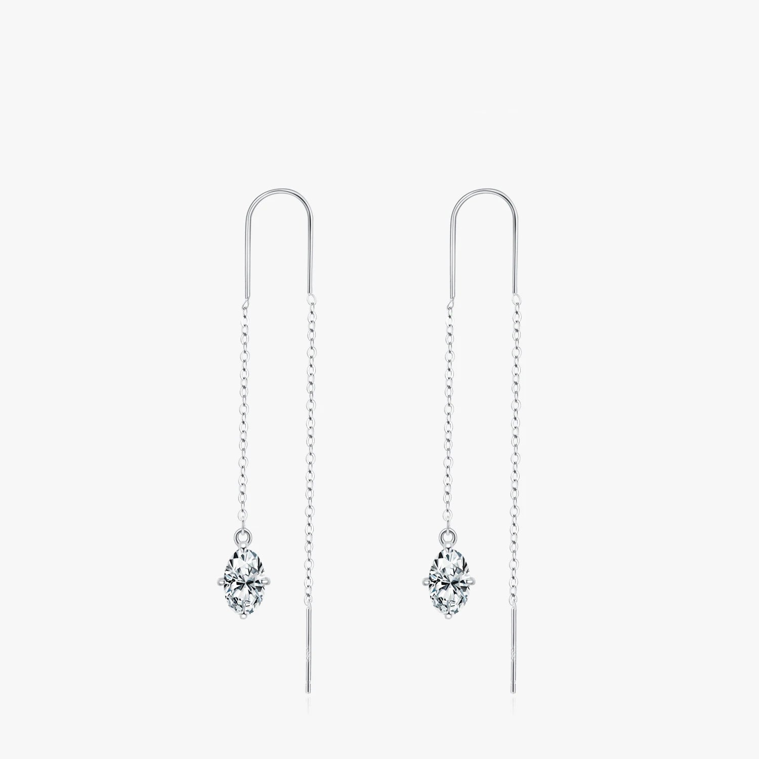 Oval Long Tassel Drop Earrings
