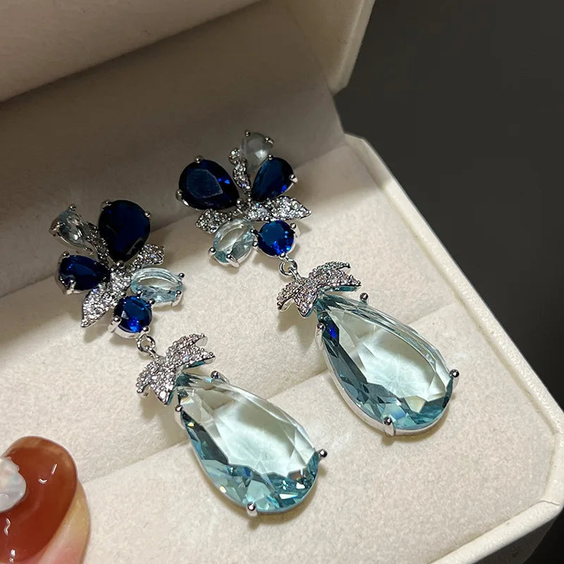 Blue Diamond Earrings