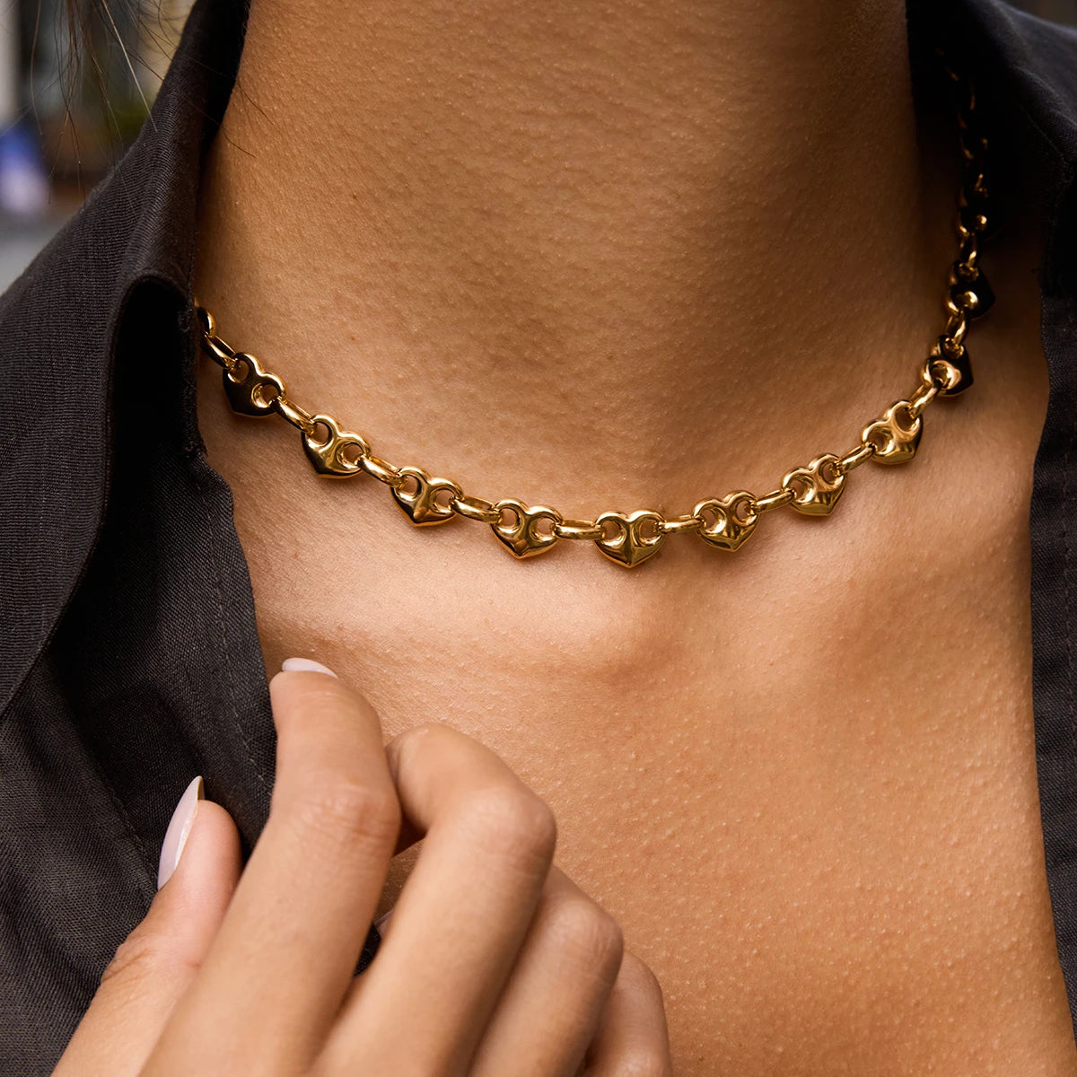 Heart-Shaped Buckle Necklace