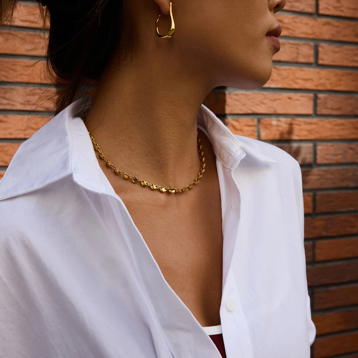 Heart-Shaped Buckle Necklace