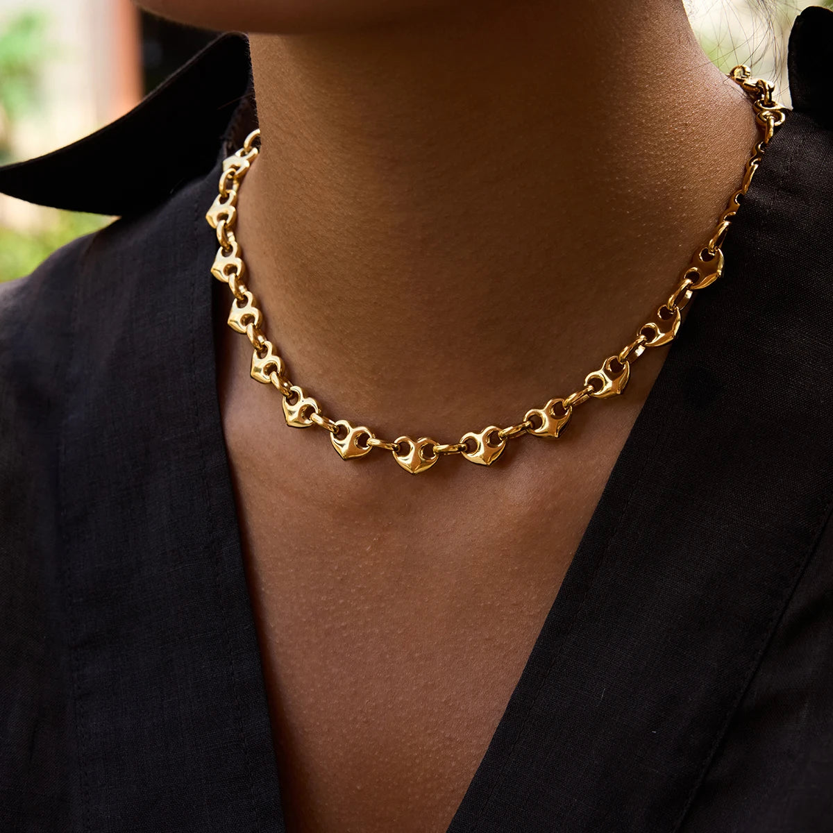 Heart-Shaped Buckle Necklace