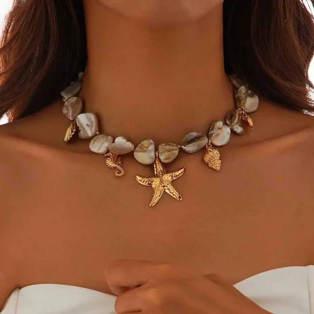Vintage Starfish Necklace - Summer Beach Jewelry
